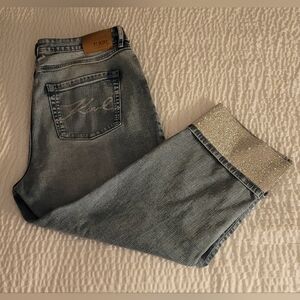 Karl Lagerfeld sequin cuffe ankle jean EUC
